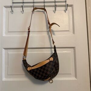 Chic Brown Patterned Crossbody Bum Bag